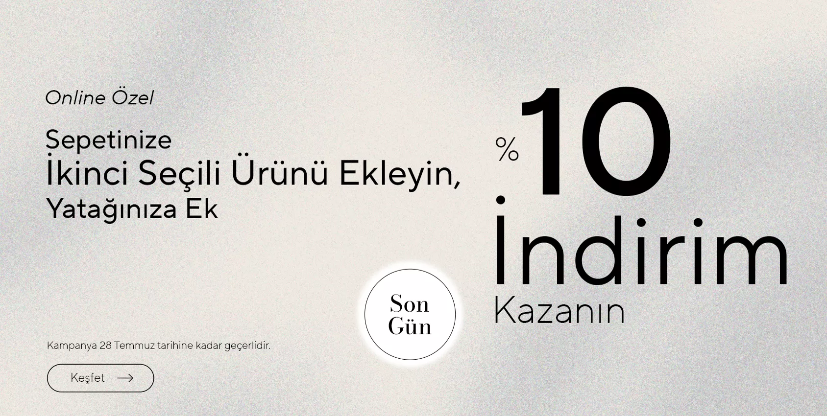Online Özel %10 ek indirim masaüstü slider